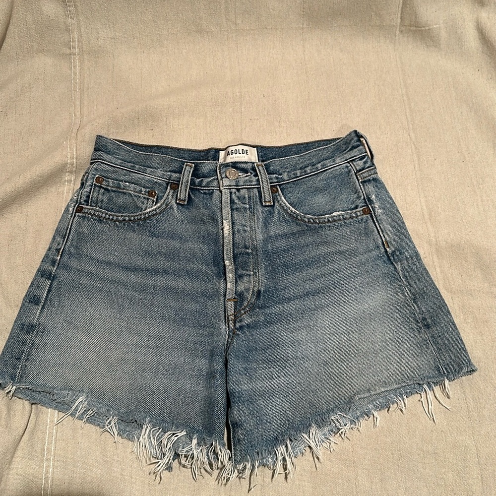 Agolde Parker Long denim shorts